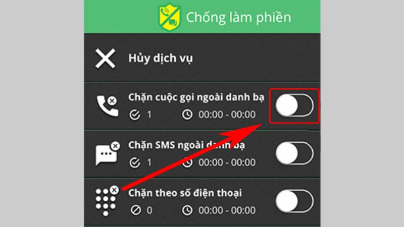 Sử dụng app Chống làm phiền